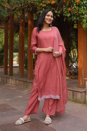 Dusty Rose Kurta Set - House of Ayuda