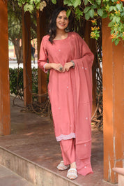 Dusty Rose Kurta Set - House of Ayuda