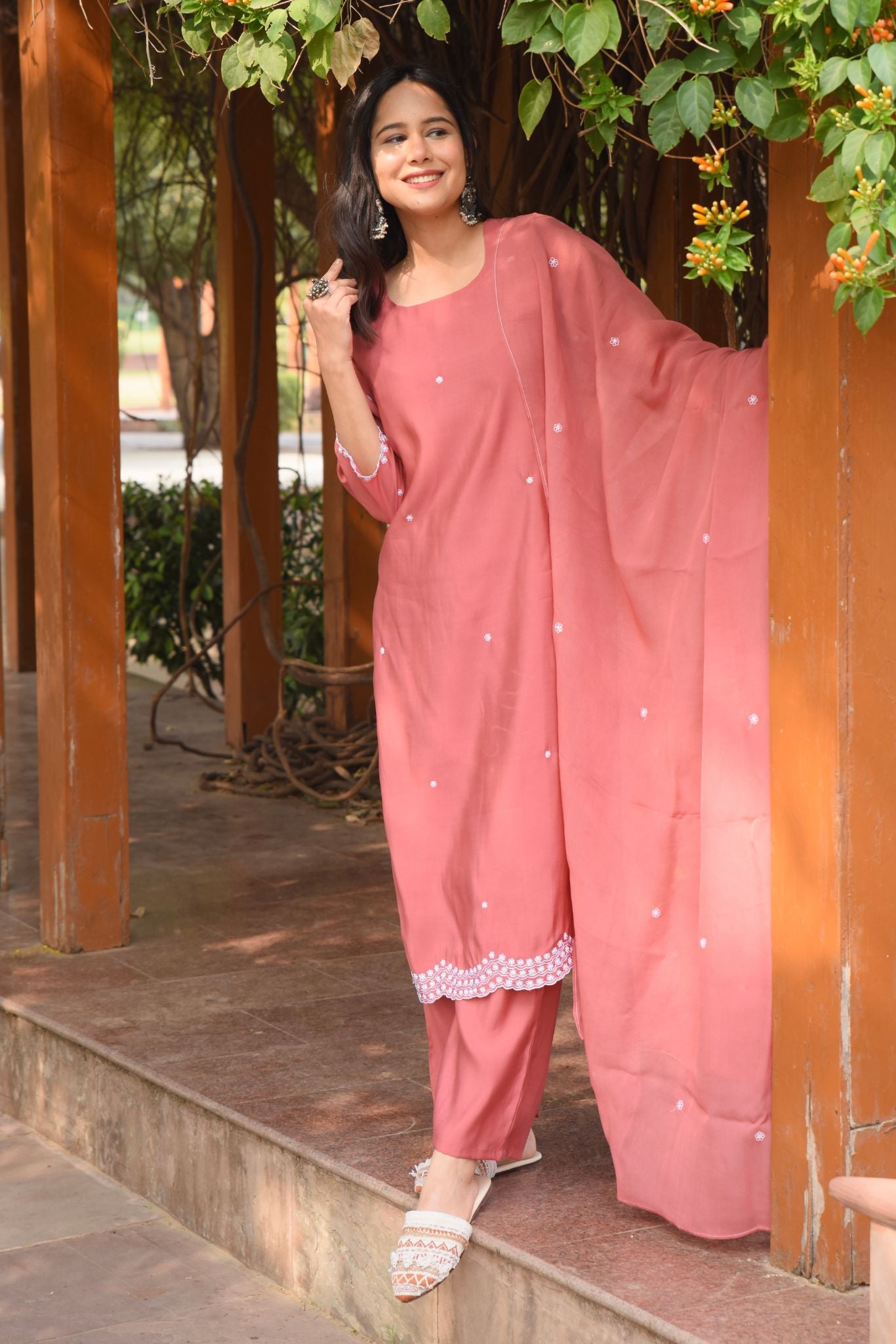 Dusty Rose Kurta Set - House of Ayuda