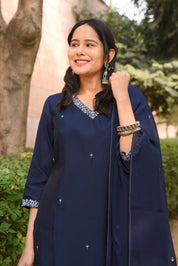 Zodiac Blue Kurta Set - House of Ayuda