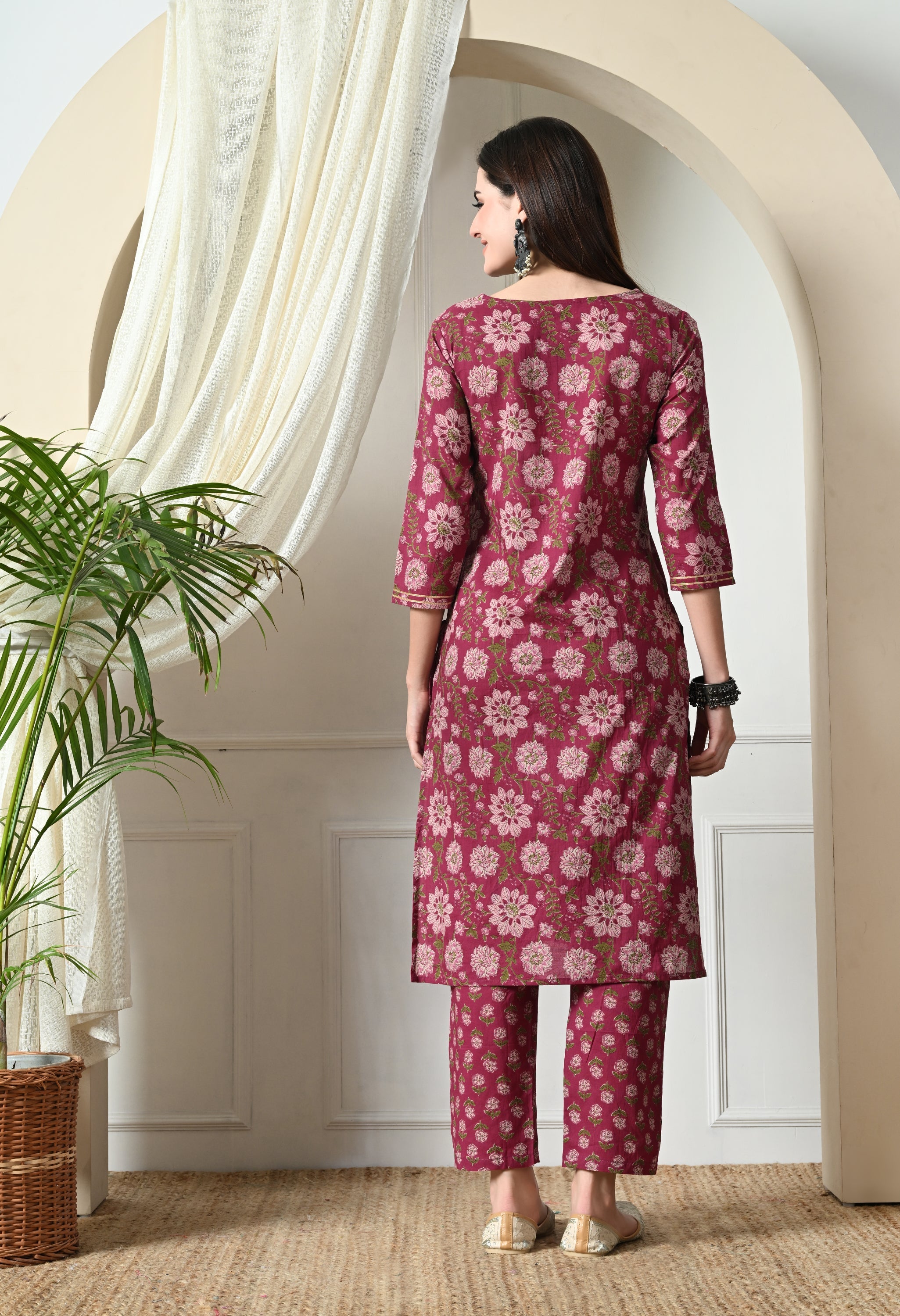 Burgundy Kurta Pant set