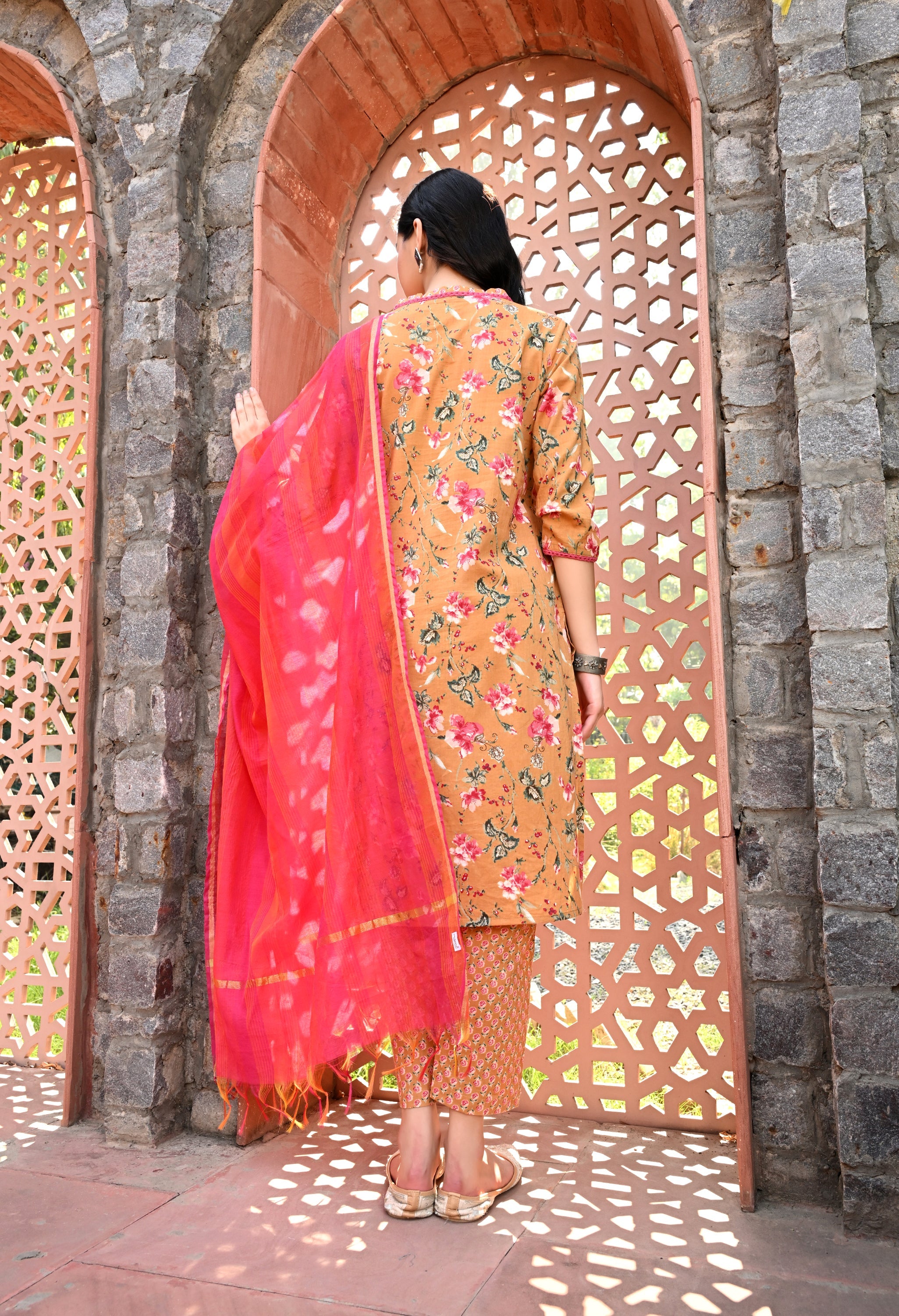 Yellow Kurta Pant Dupatta Set