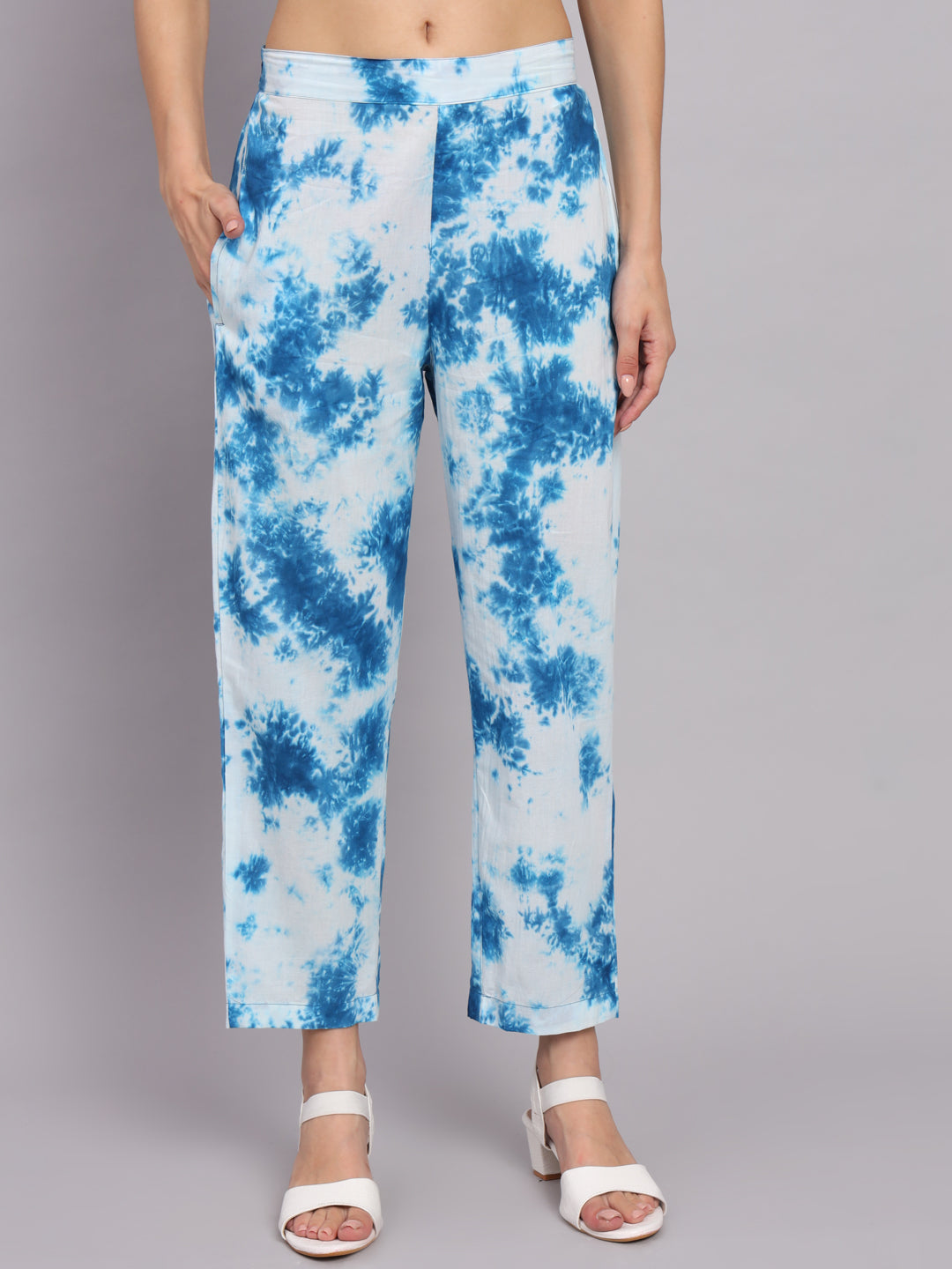 Blue Cotton Tie-dye Print Co-ord Set