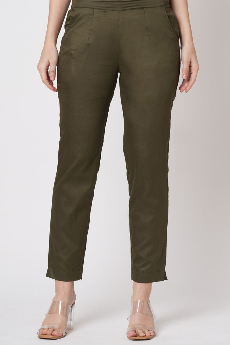 Olive Cotton Pants