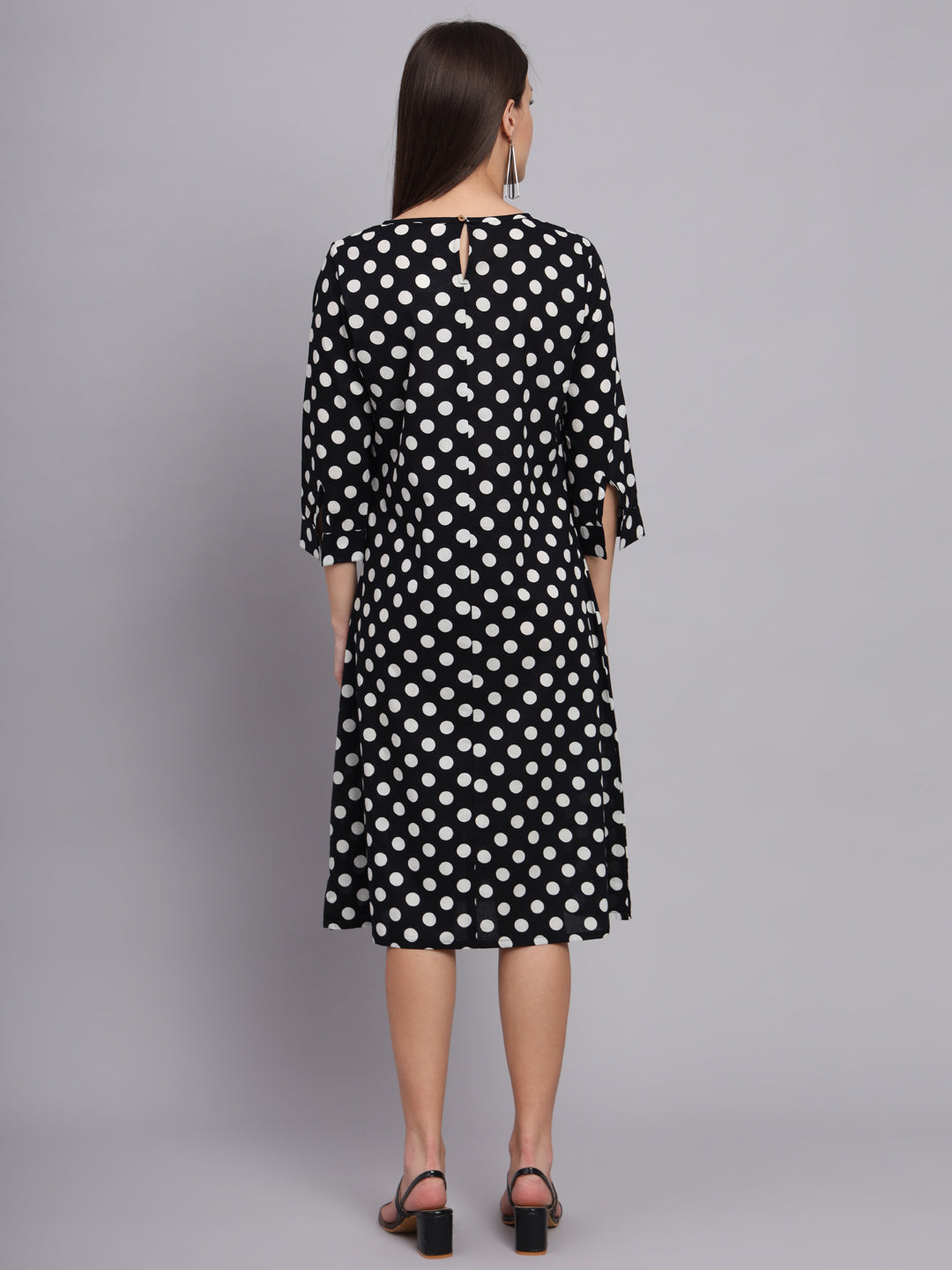 Black And White Polka Dot Aline Dress