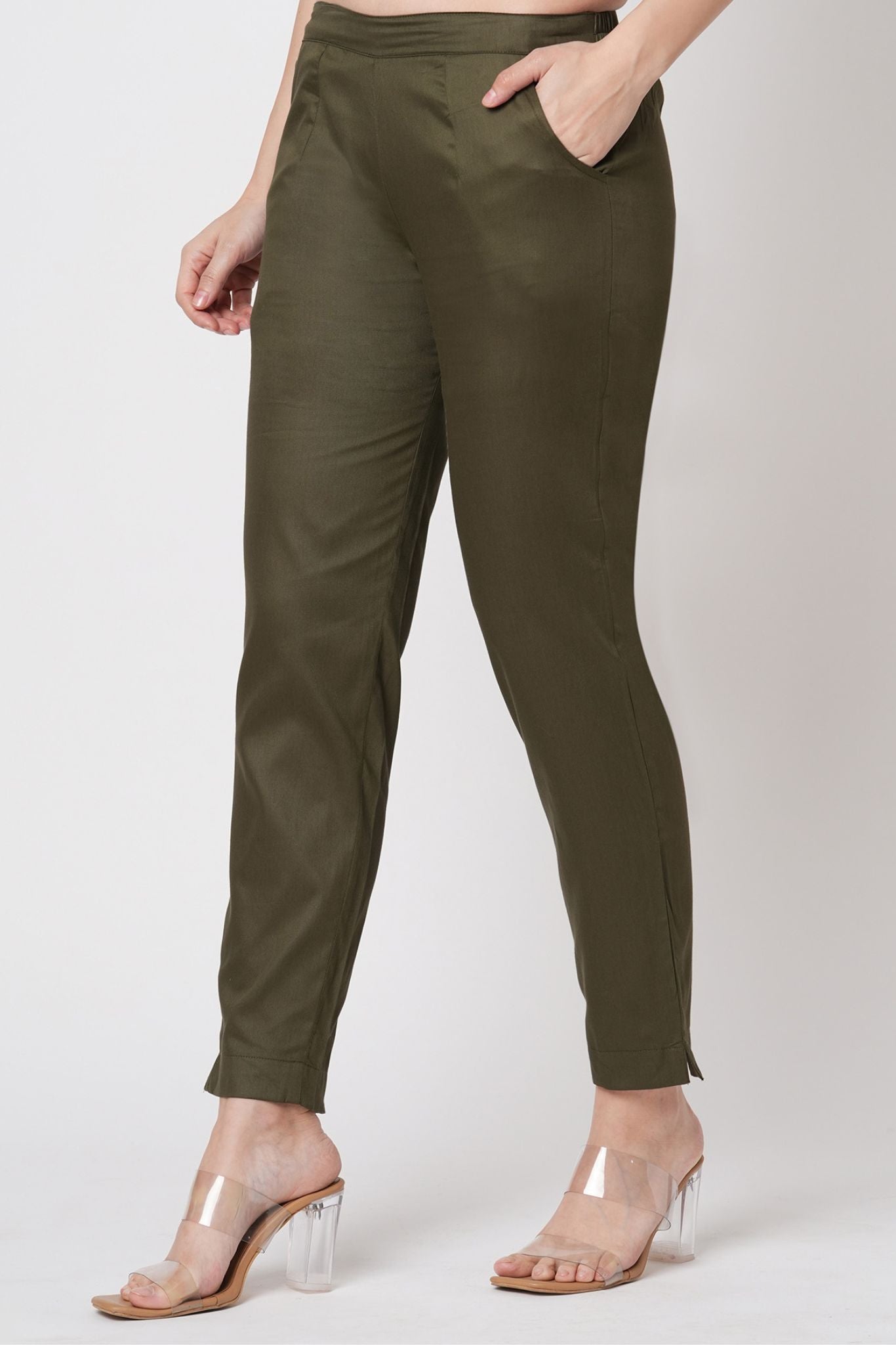 Olive Cotton Pants