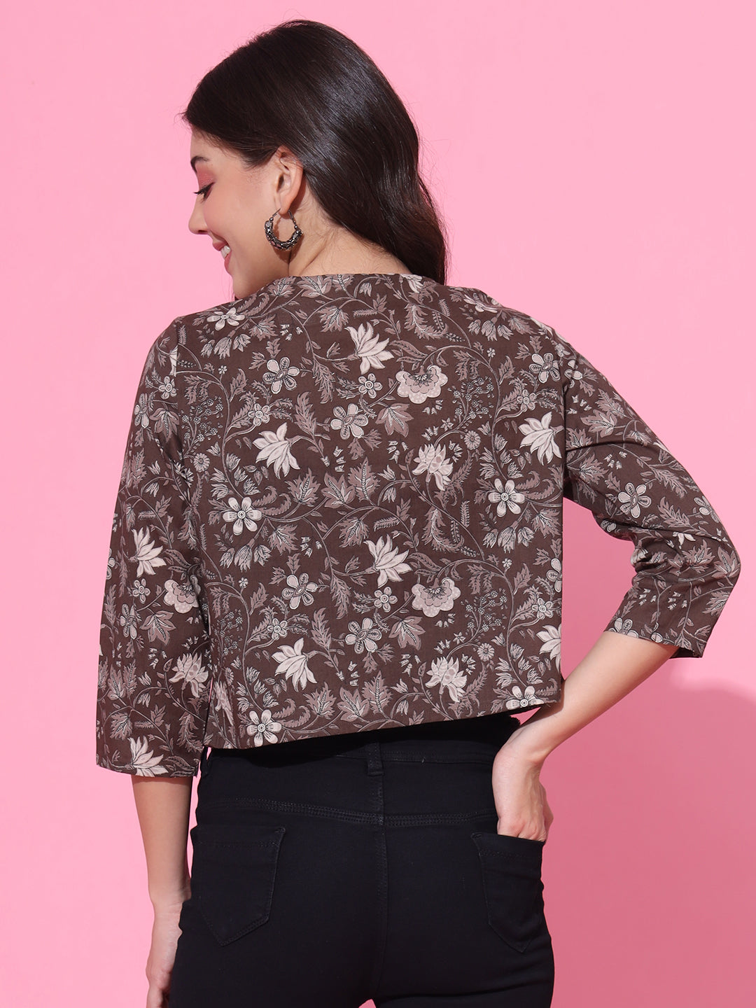 Mud Floral Shrug with tie-up