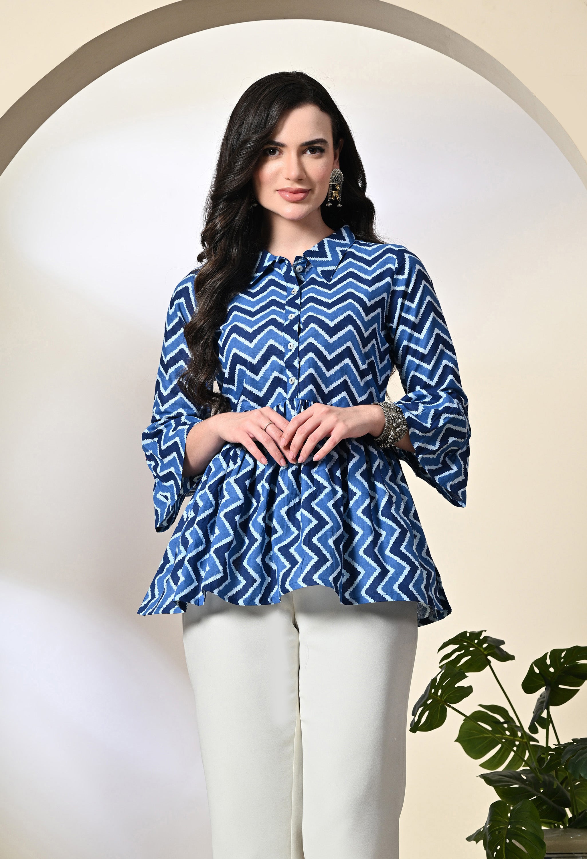 Indigo Gather Shirt Kurta