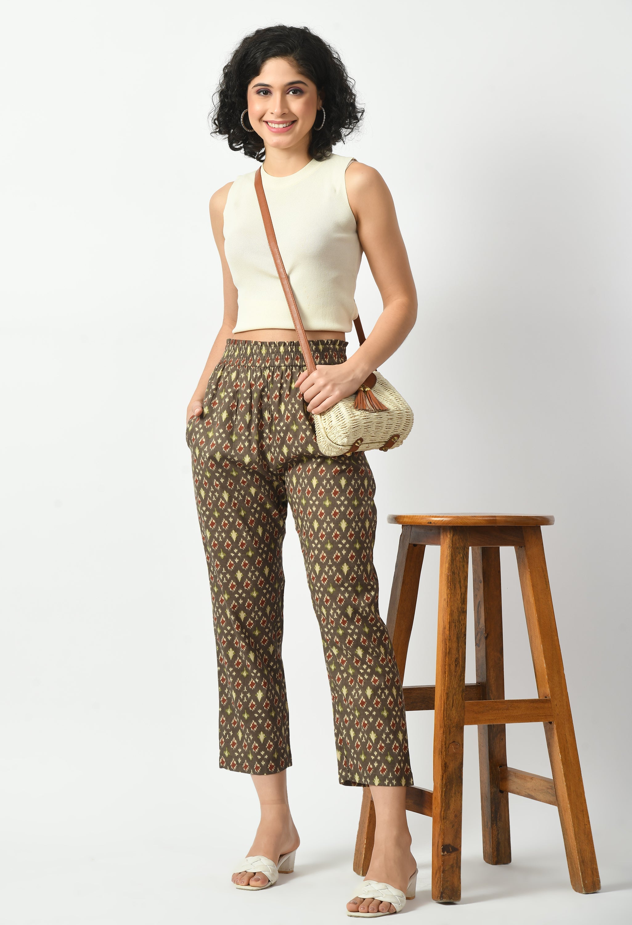 Ikat Relaxed Cotton Trousers