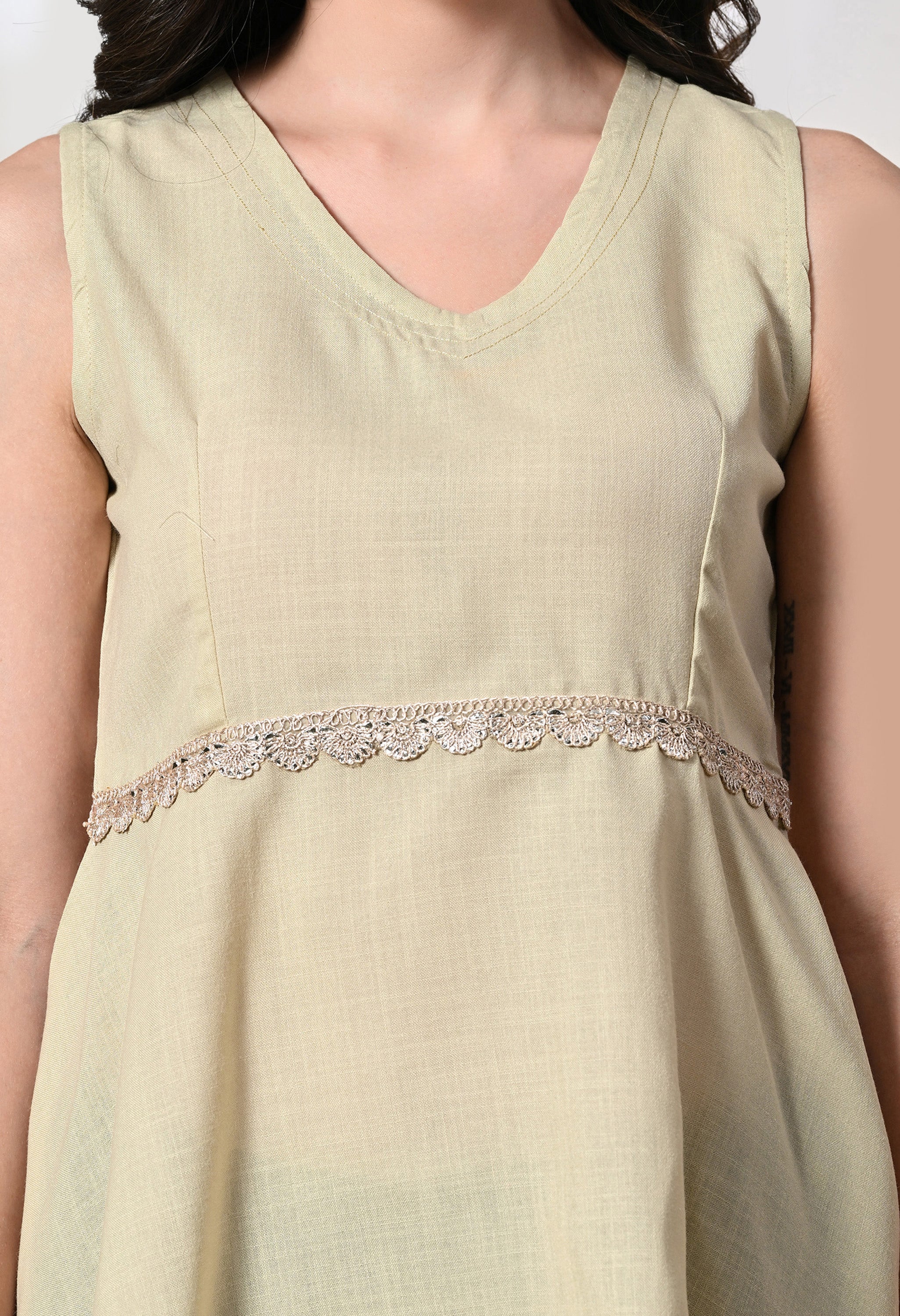 Creamy pastel Peplum Kurta