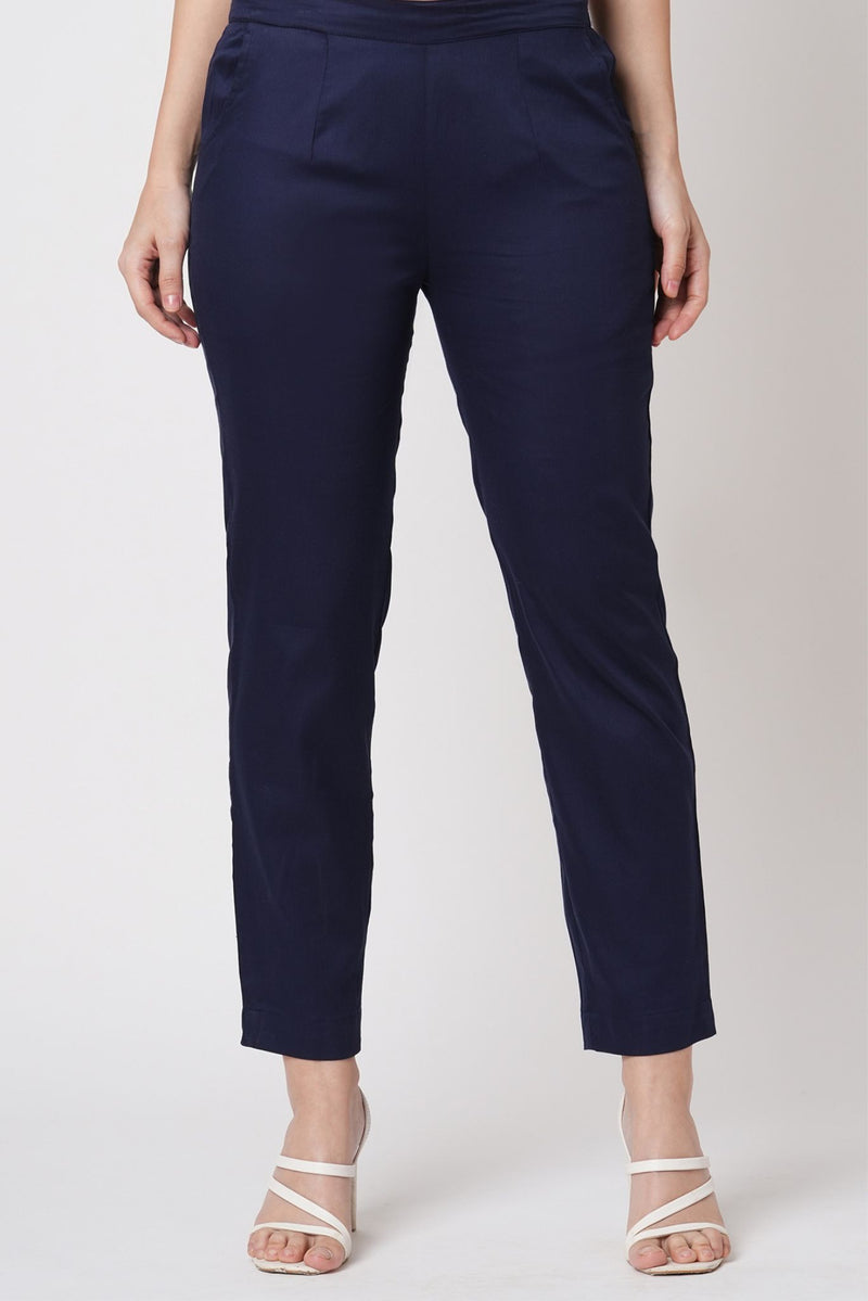 Navy Cotton Pants