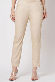 Beige Cotton Pants