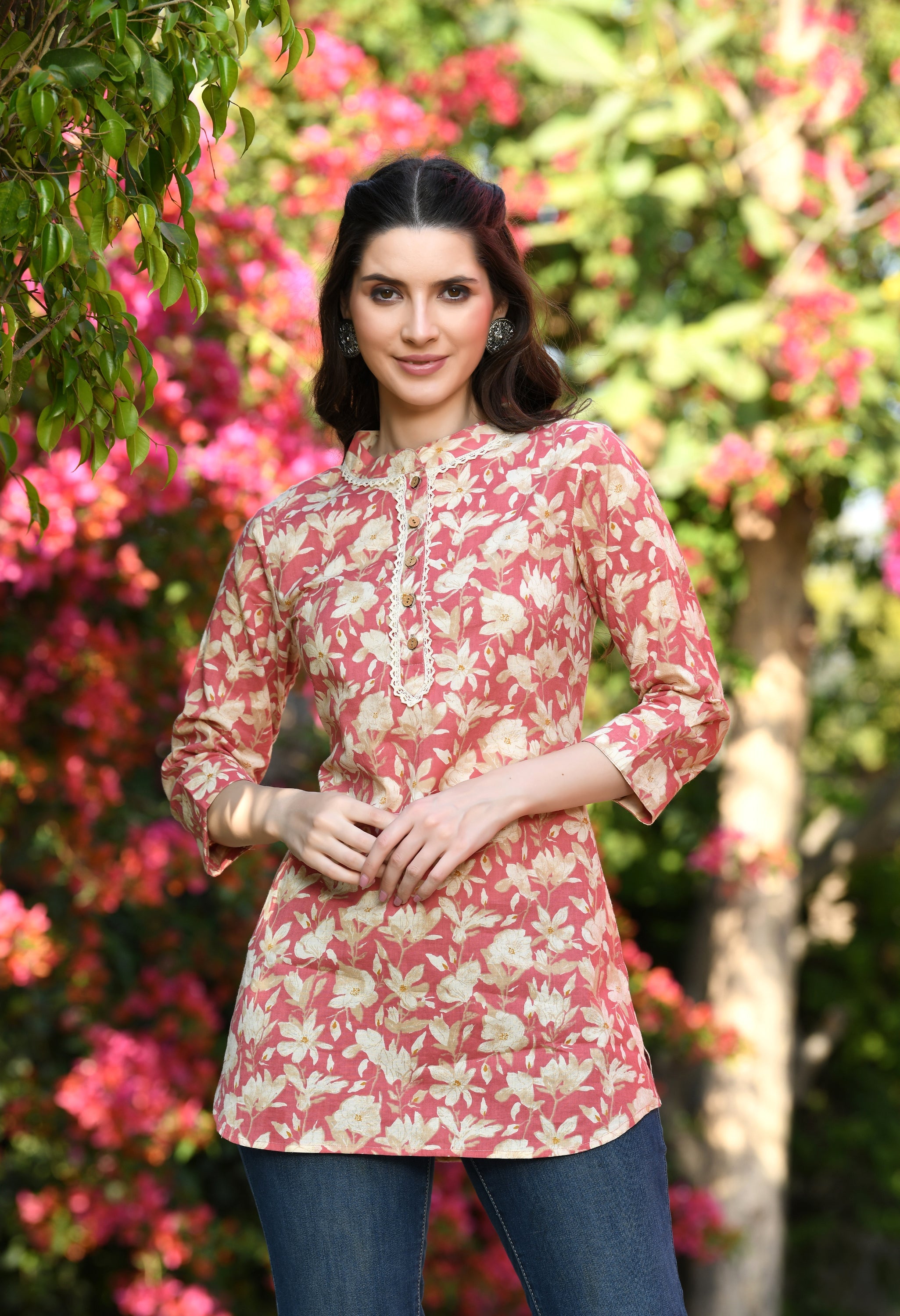 Preety Peach Summer Cotton Kurta