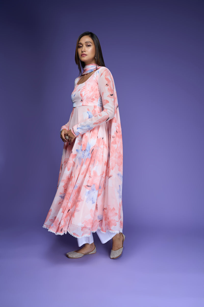 Amina Georgette Anarkali Set - House of Ayuda