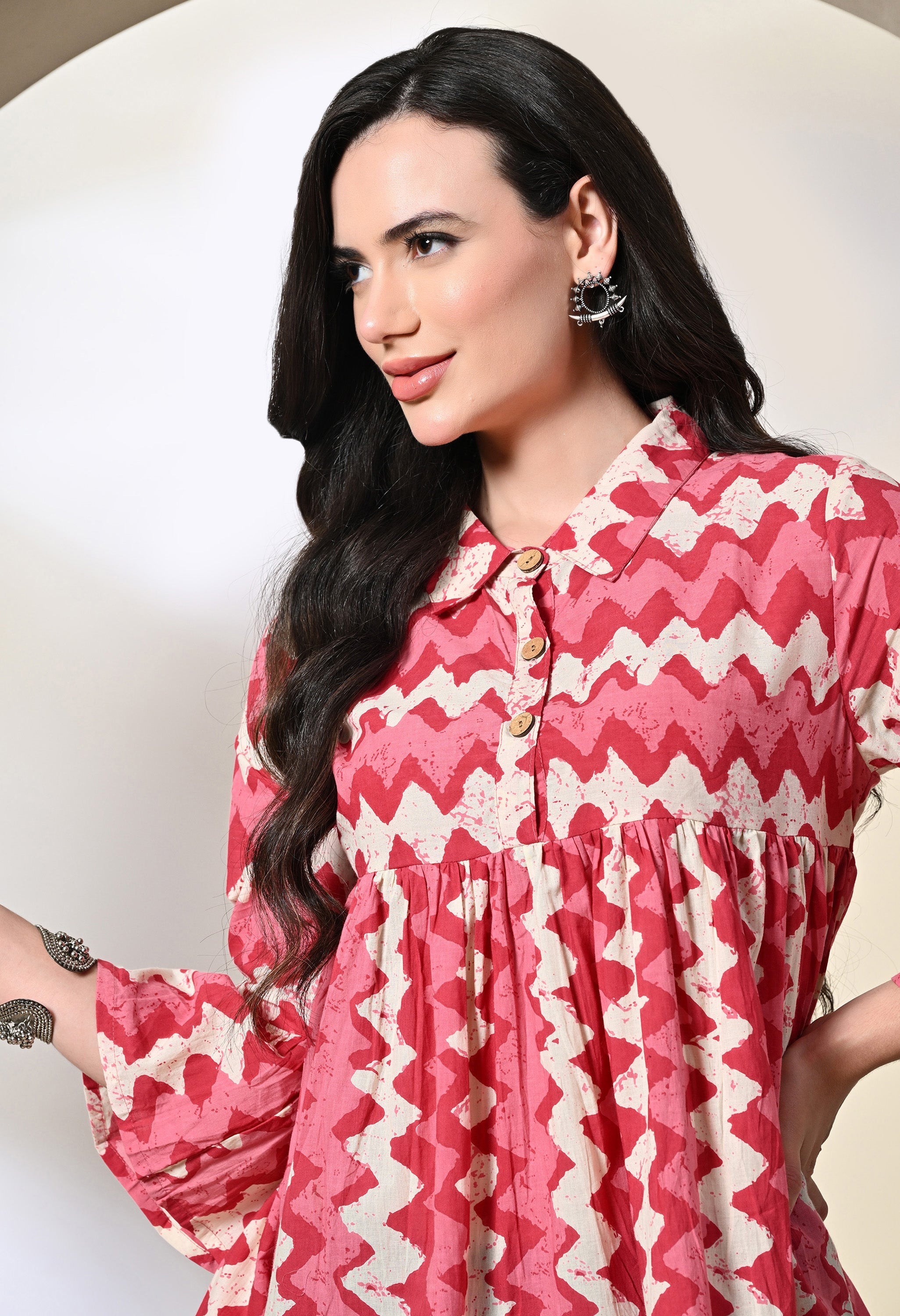 Blush Pink Gather Shirt Kurta