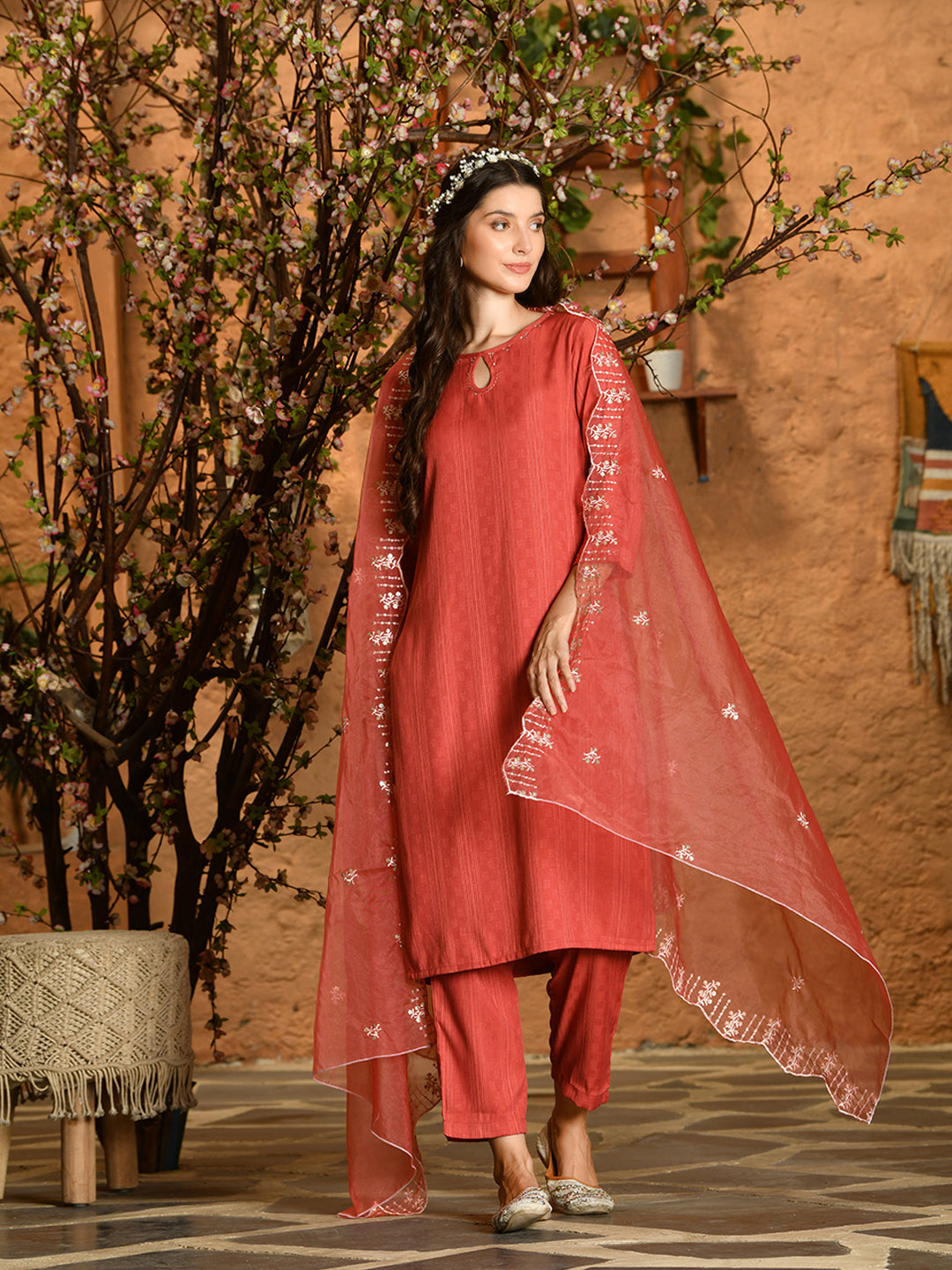 Khushi Embroidery Kurta Pant Dupatta Set