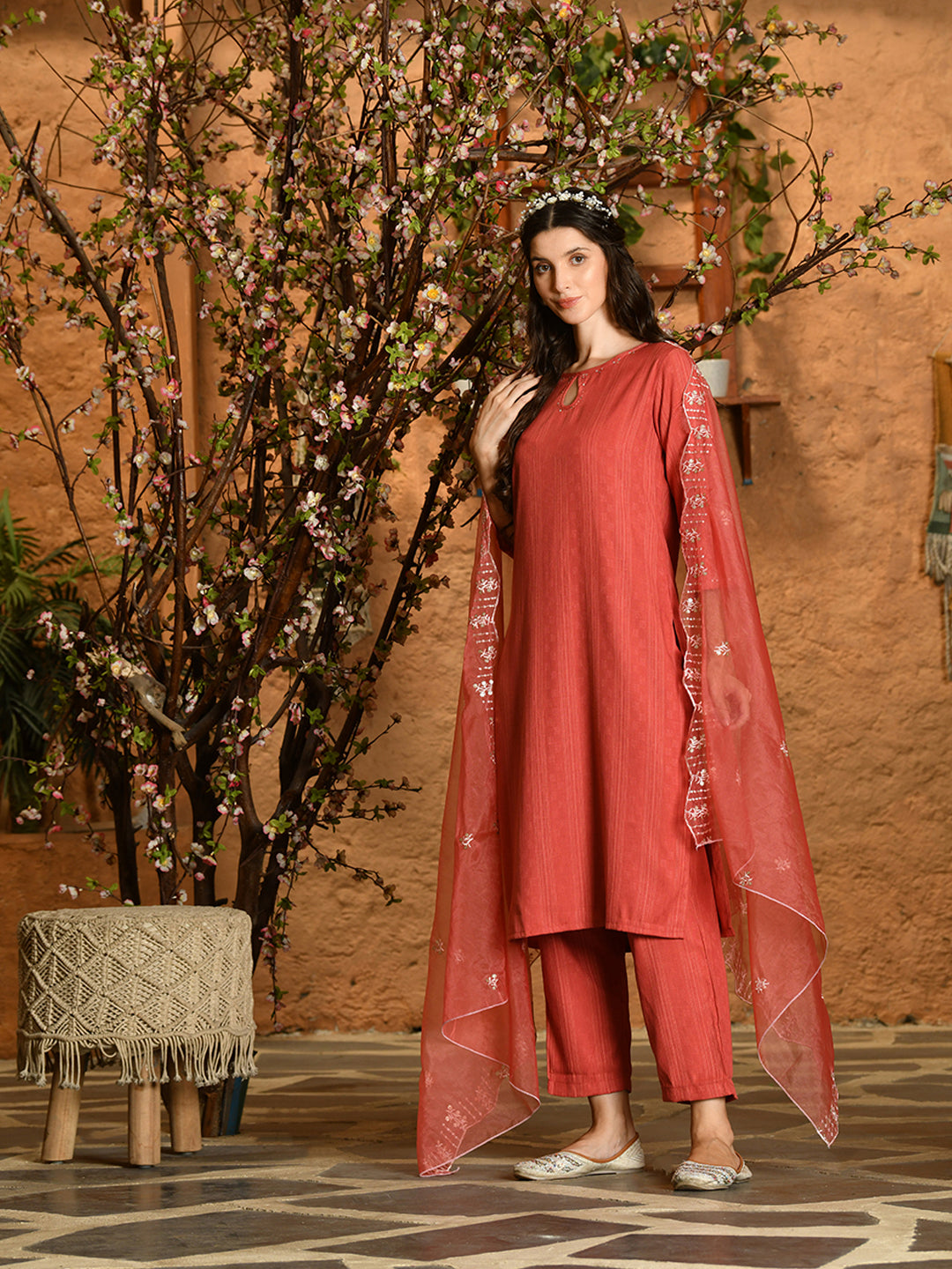 Khushi Embroidery Kurta Pant Dupatta Set