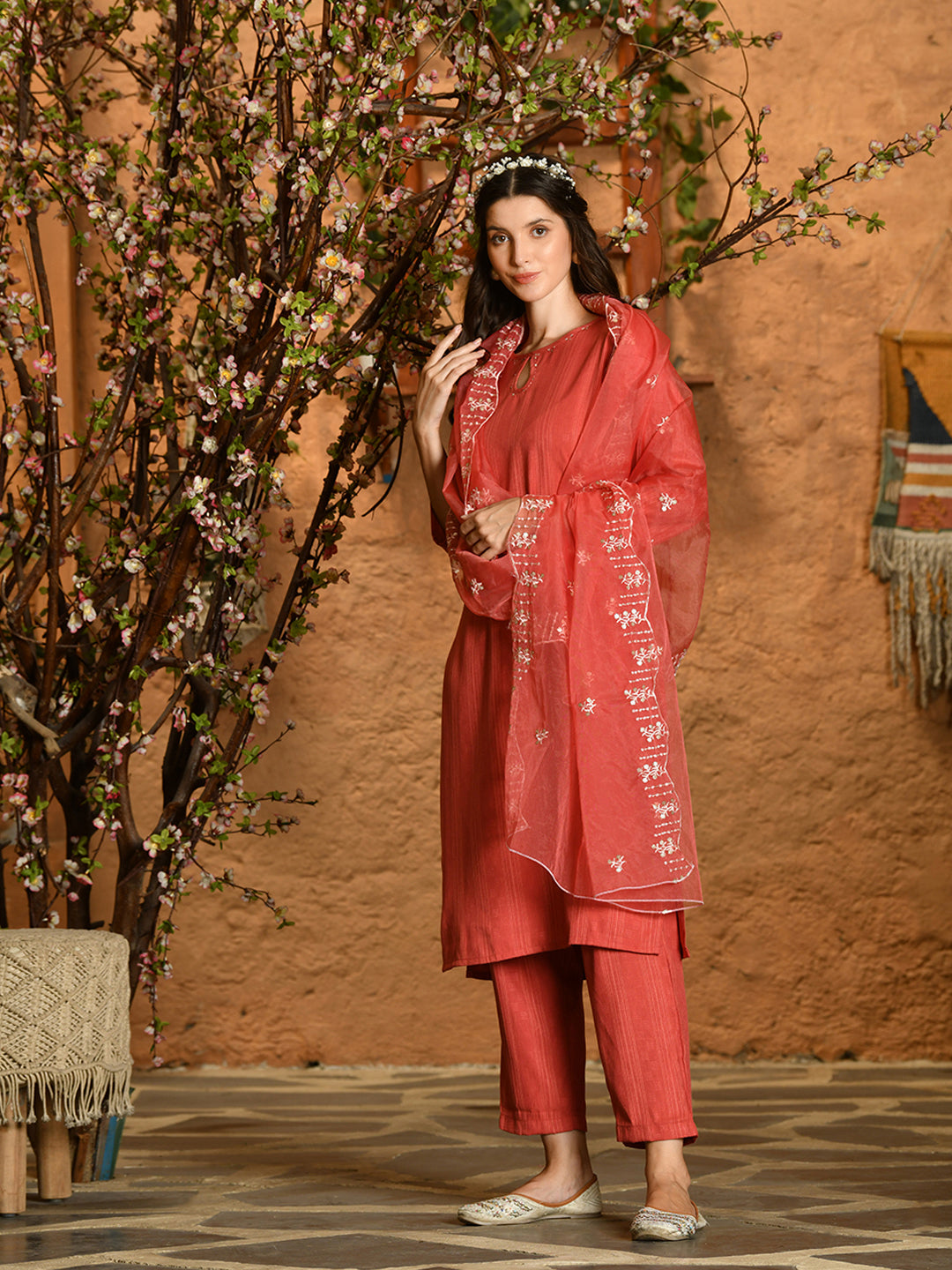 Khushi Embroidery Kurta Pant Dupatta Set