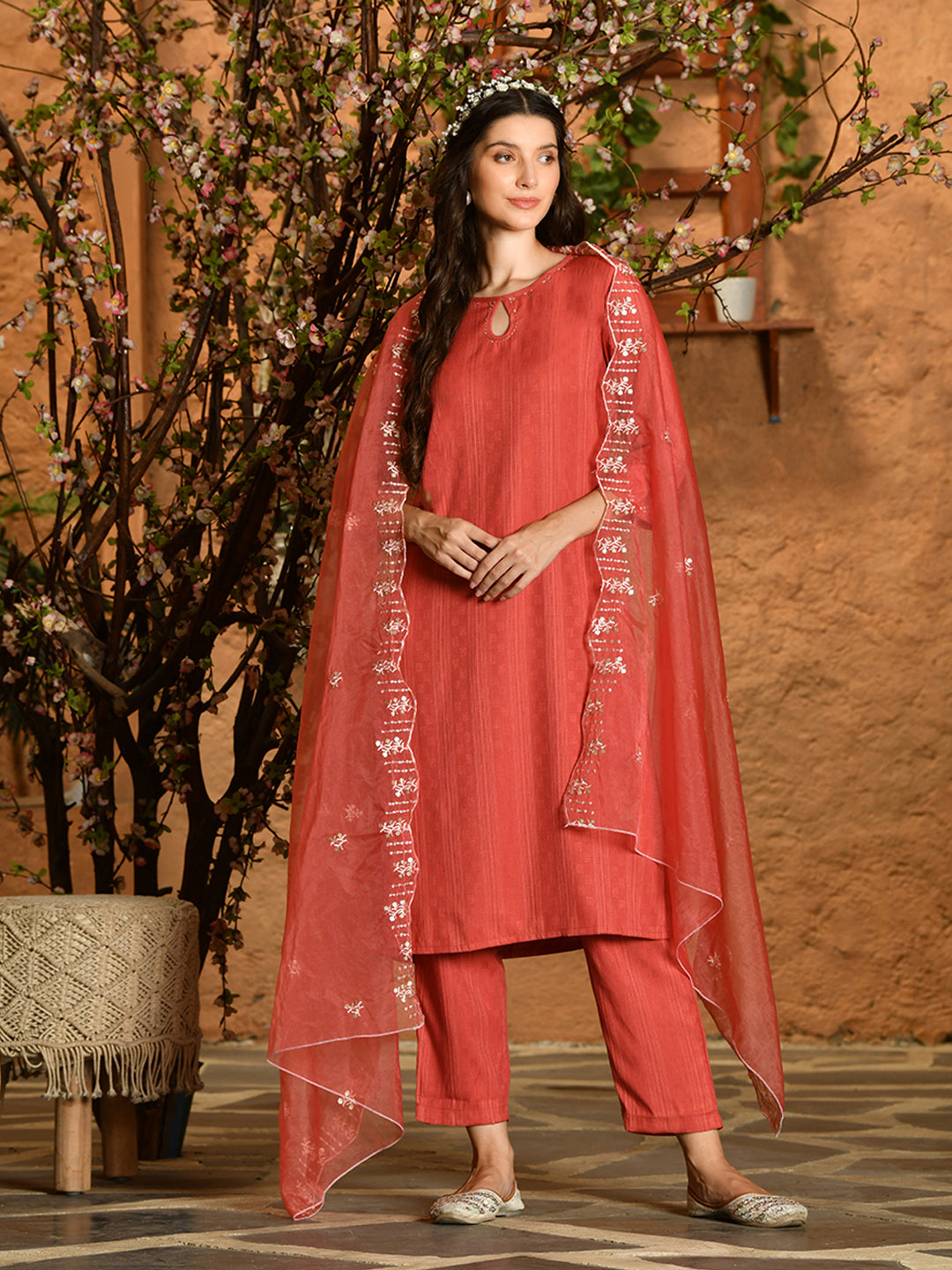 Khushi Embroidery Kurta Pant Dupatta Set