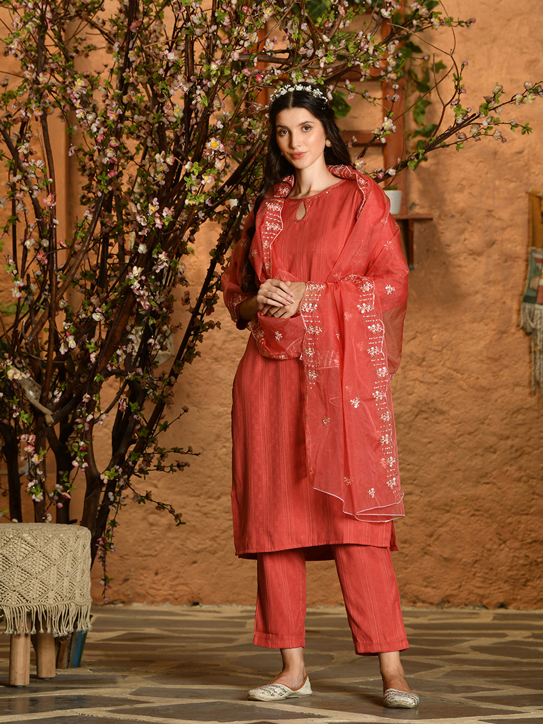 Khushi Embroidery Kurta Pant Dupatta Set