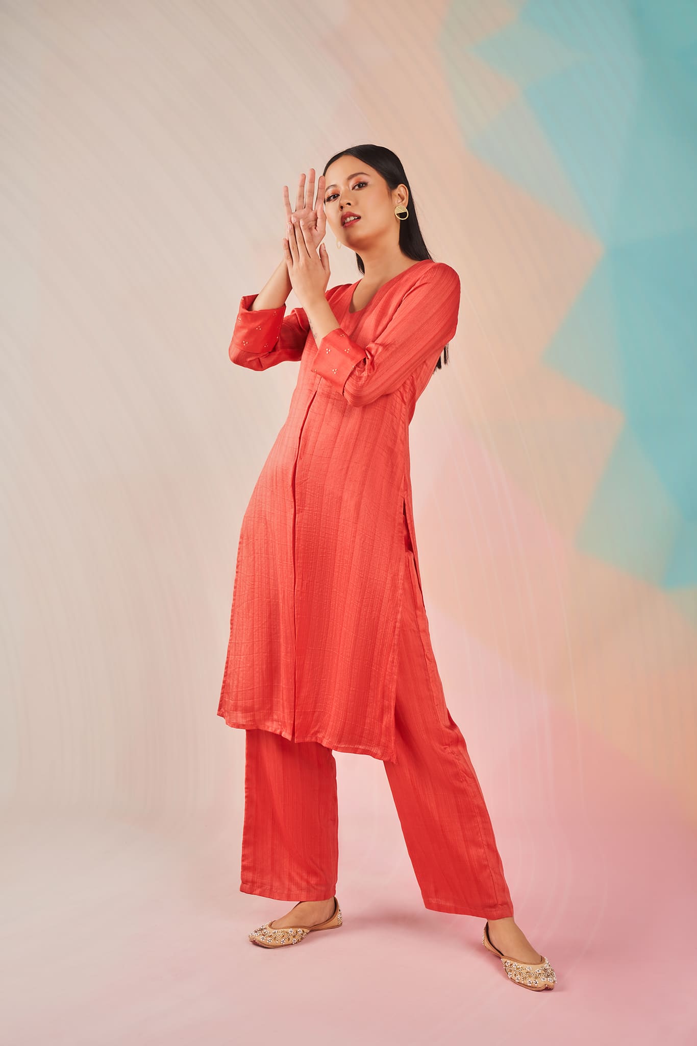 Buy NIVUDI Girls Badami Cross Printed Pure Cotton Kurta and Trouser Set (12  to 13 Years) Online at Best Prices in India - JioMart.