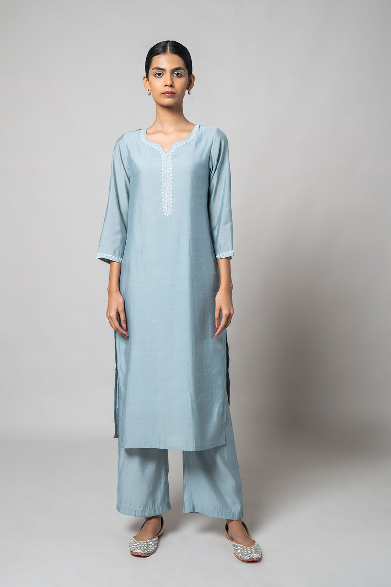 Mountain Mist Silk Kurta Set - House of Ayuda