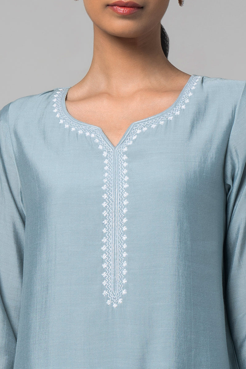 Mountain Mist Silk Kurta Set - House of Ayuda