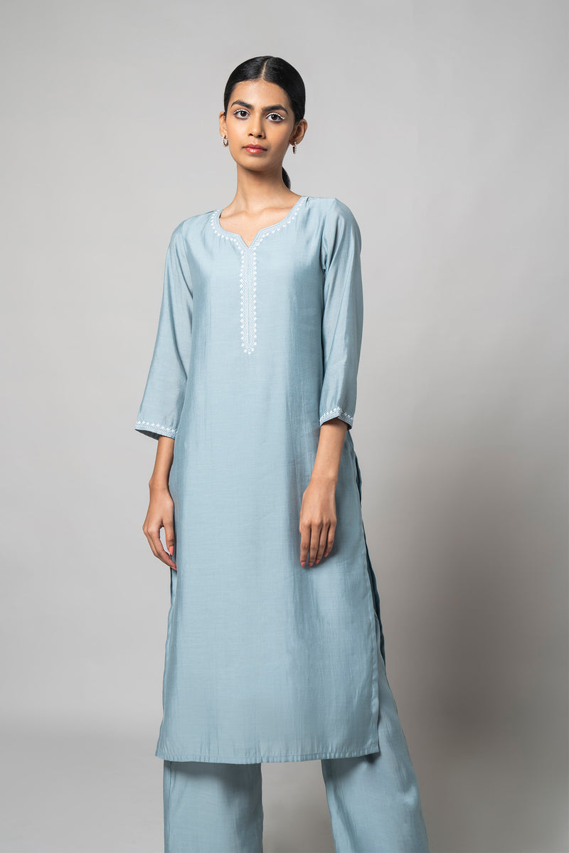 Mountain Mist Silk Kurta Set - House of Ayuda