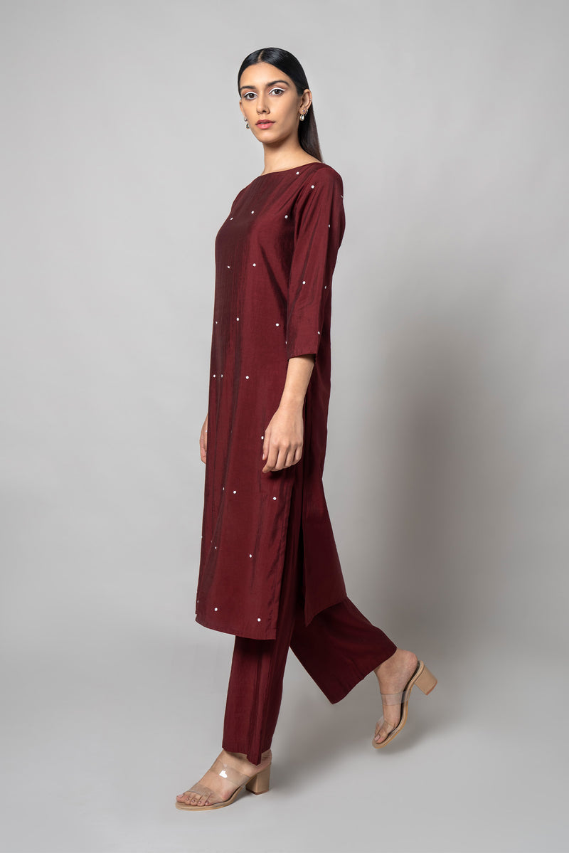 Redwood Silk Kurta Set - House of Ayuda