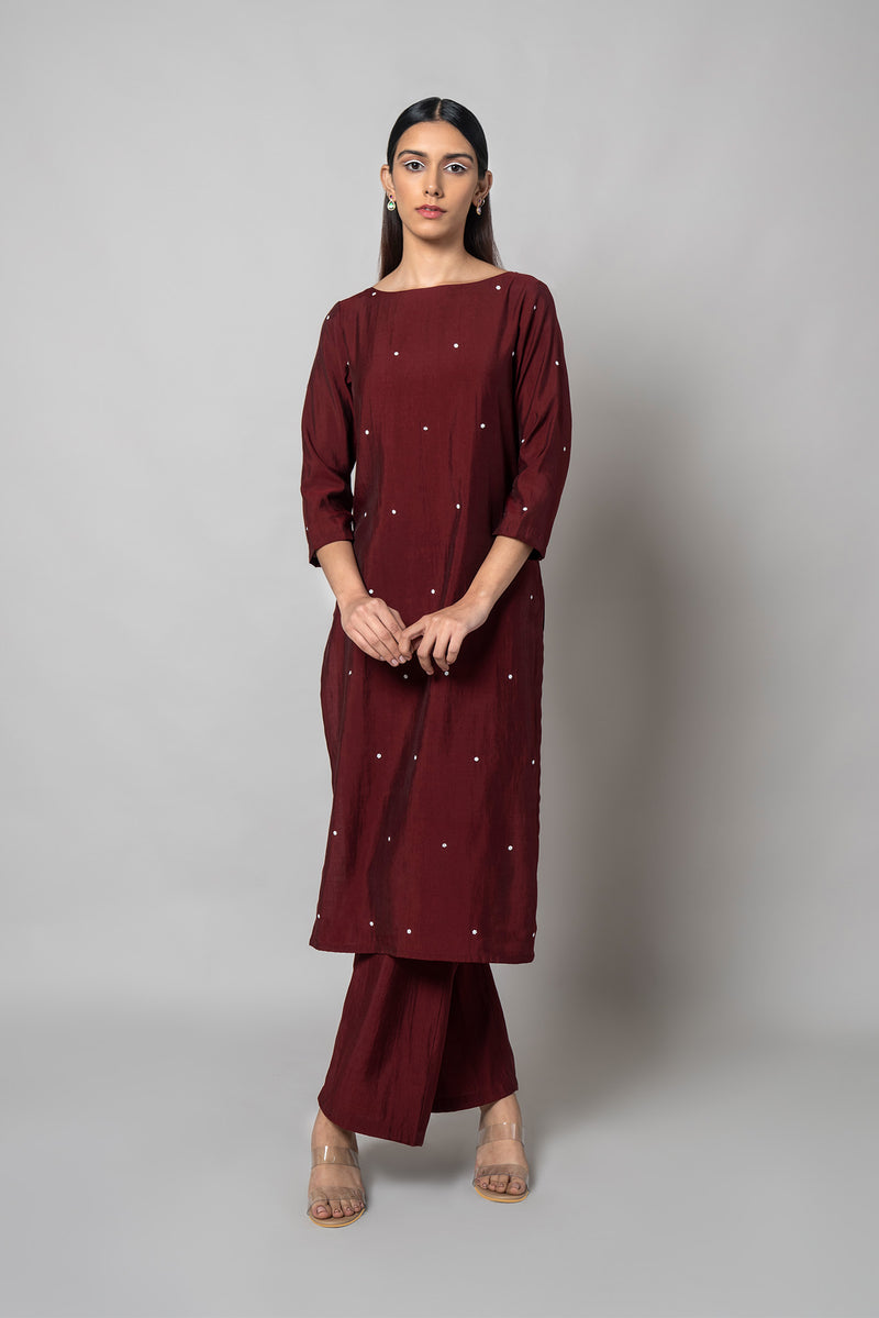 Redwood Silk Kurta Set - House of Ayuda